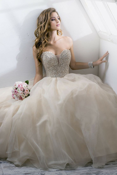 champagne wedding dresses, rhinestones and tidestore reviews
