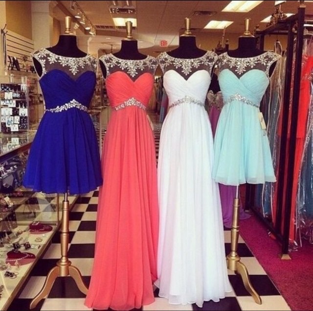 shortdresses, party, darkblue and lightred
