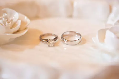 wedding cake, wedding dress and wedding card