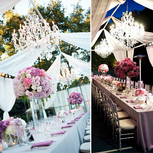 flowers, pink decor, wedding decor and night