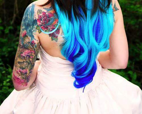 bride, blue with black hair and attitude girl