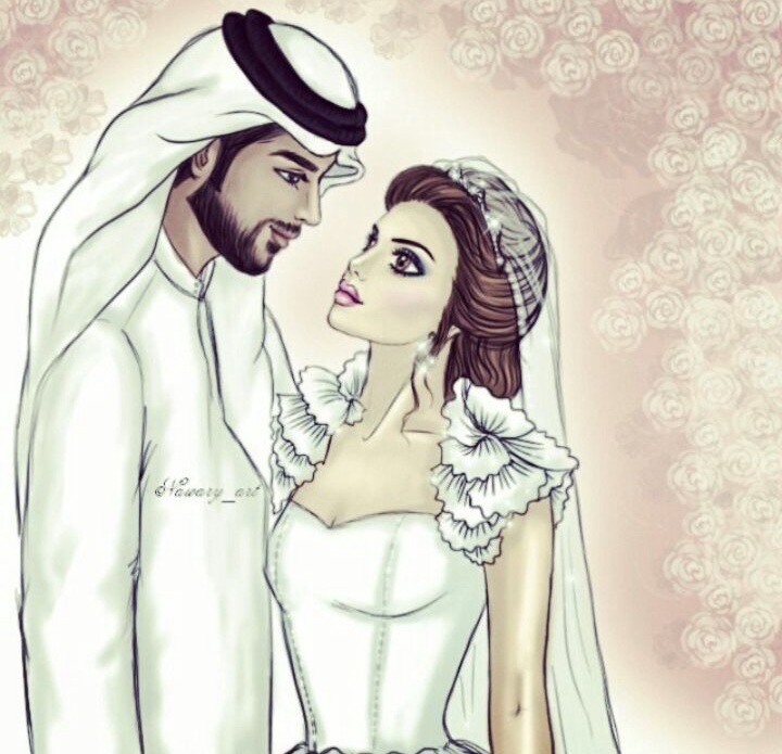 bride to be, art and arabic cartoon