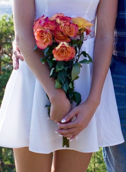 dress, flowers, sommer​ and buquette