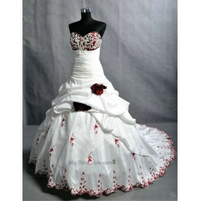 red and white, dress and weddings