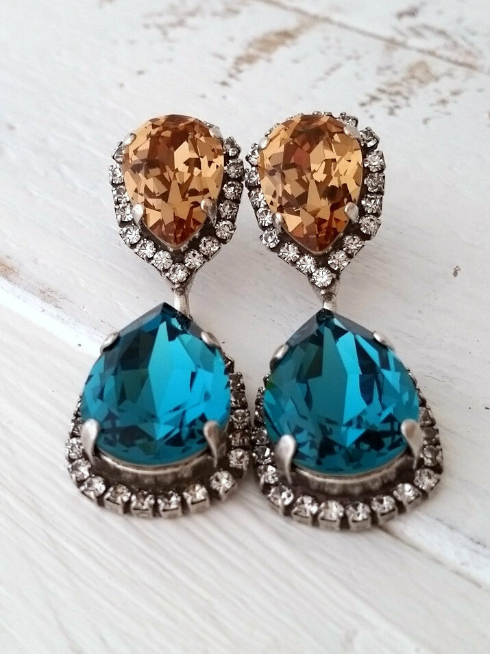 wedding jewelry, bridal jewelry, stud earrings and bridesmaid's gift