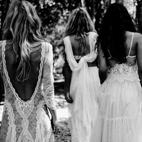 girls, beautiful, three and dresses
