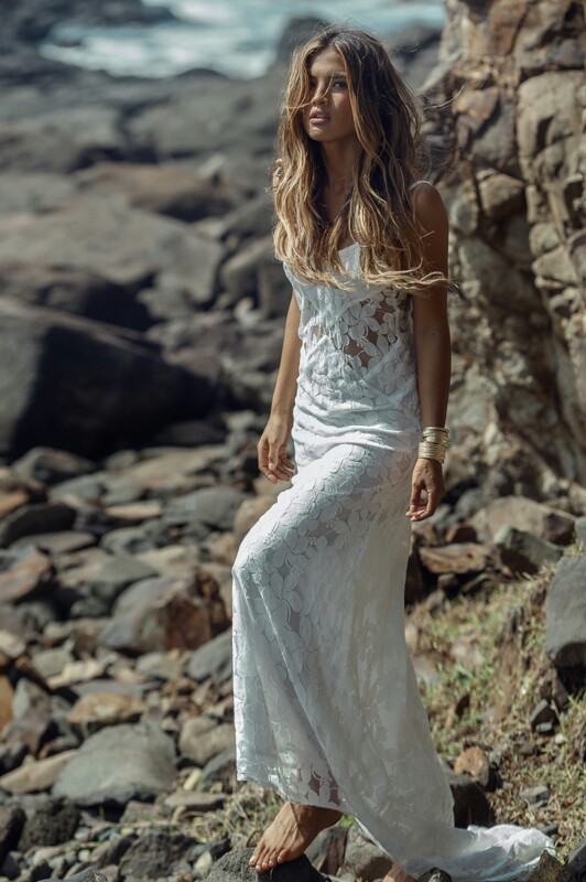 long dress, jewelry, wedding dress and coast