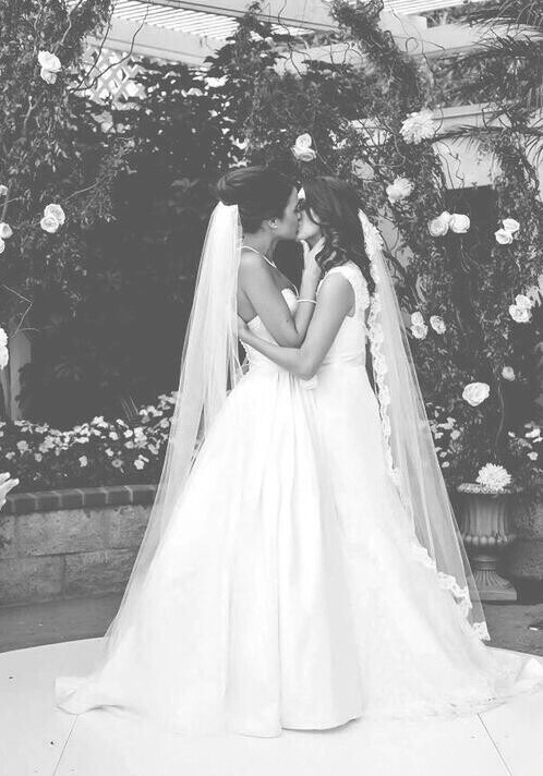 two girls, dress and love is love