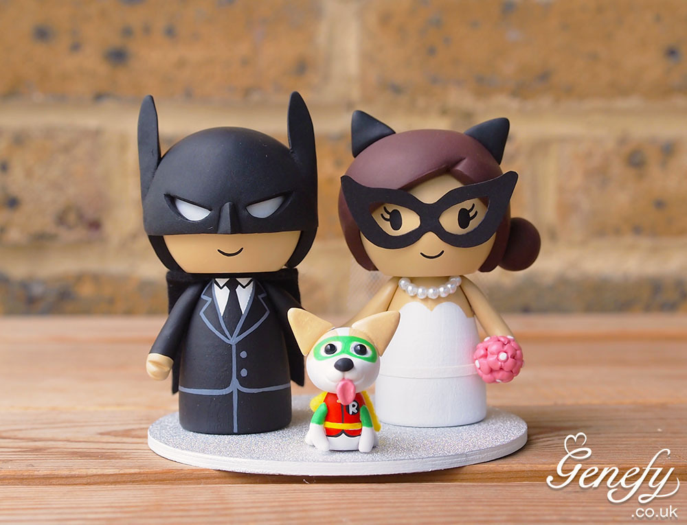 wedding cake topper, robin, genefy playground and batman