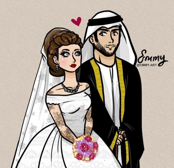arabic cartoon, bride to be, arabic and art