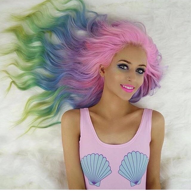 casual, girly, hair dye and we heart it