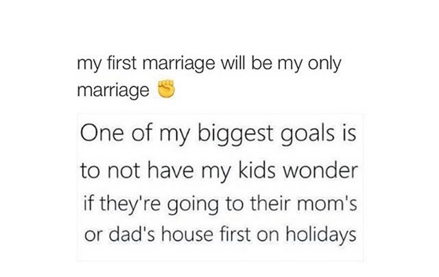 marriage, divorce and goals