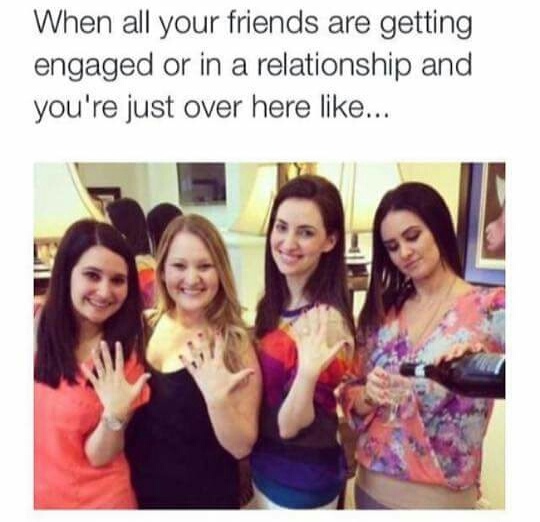 engaged, wedding rings, the only single girl and single one