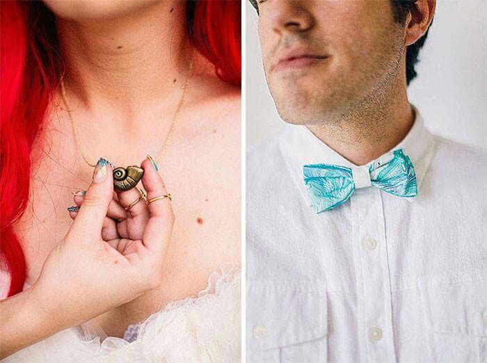 necklace, disney, ariel and bow tie