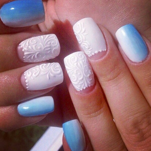 adorable, amazing, blue nails and nails