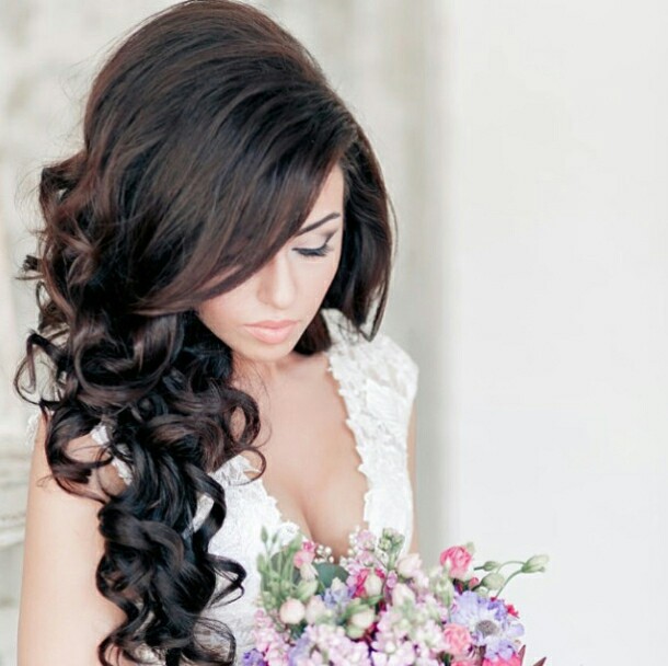 dark hair, hairstyles, luxury and wedding dress