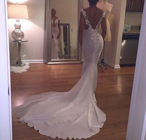 wedding dress, fashion, view and back