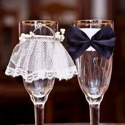 bride, women and glas