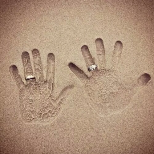 hand, rings, men and sand