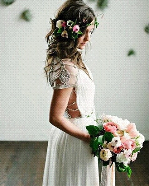 bohemian, hairstyle, vjenčanica and bride