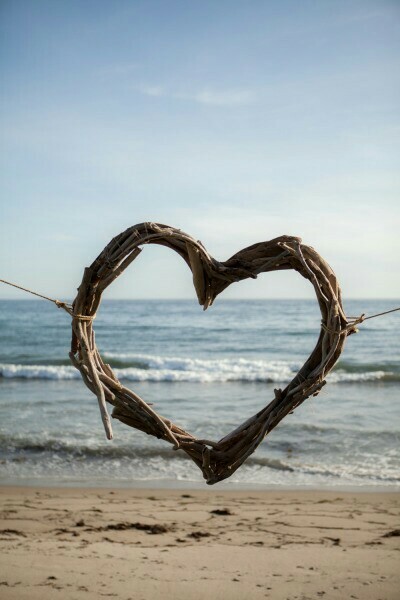 beach, heart and I Love You