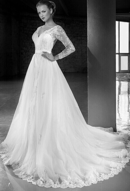 bride, lace, long sleeve and model