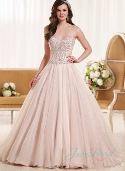embroidery, blush and wedding dress