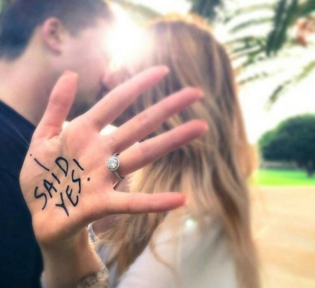 yes, propose, bride and love