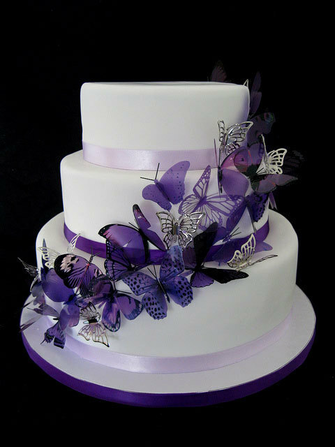 purple, cake and butterfly