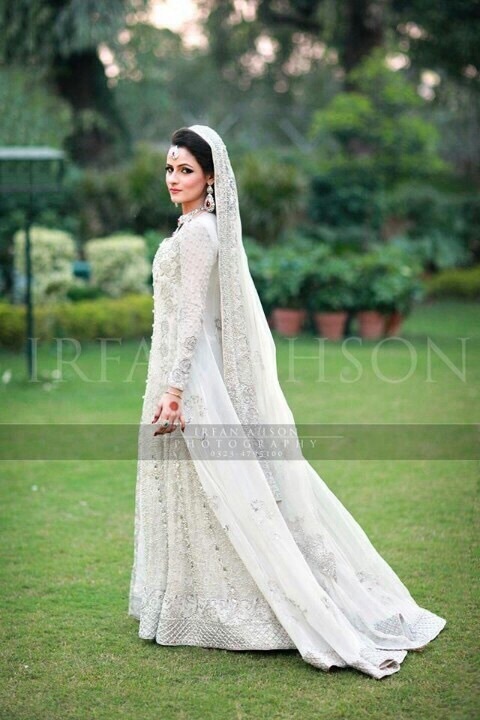 bride, white, pakistani and dress