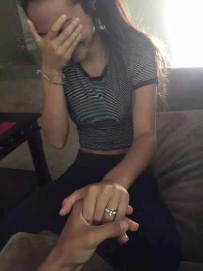 ring, couple and surprise