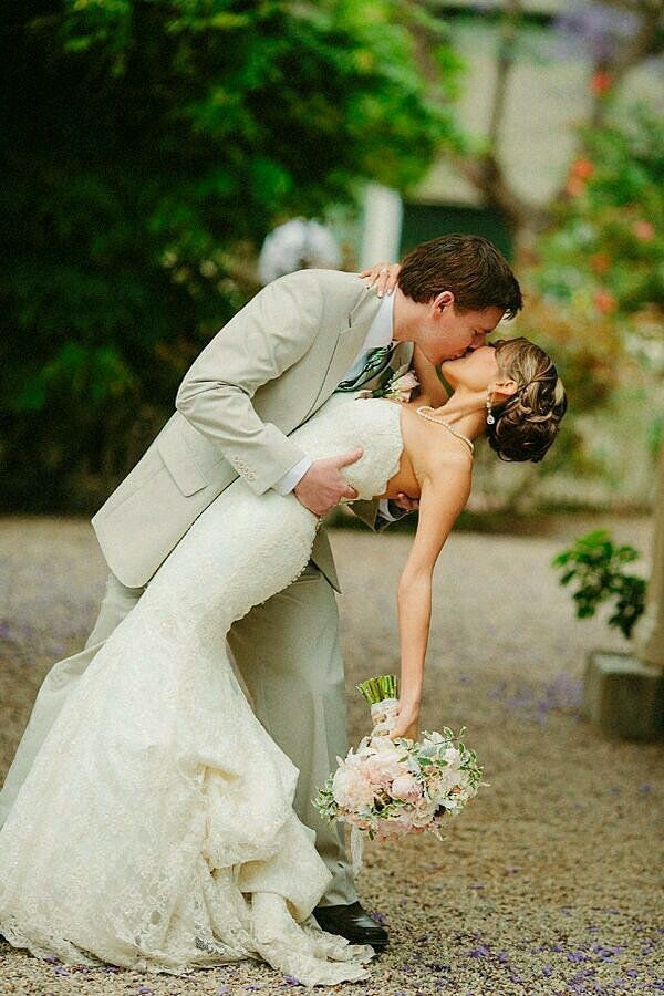 married, gown, kiss and happy
