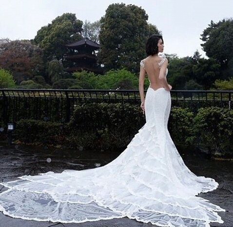 paradise, girl and wedding dress