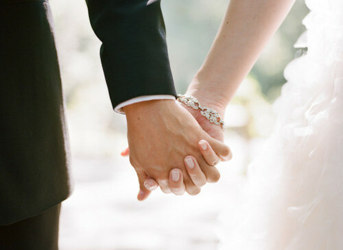 romantic, couple and holding hands