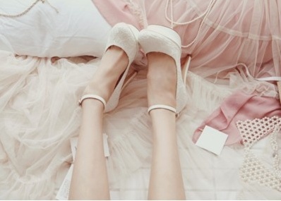 high heels, wedding shoes white&pink and wedding shoes