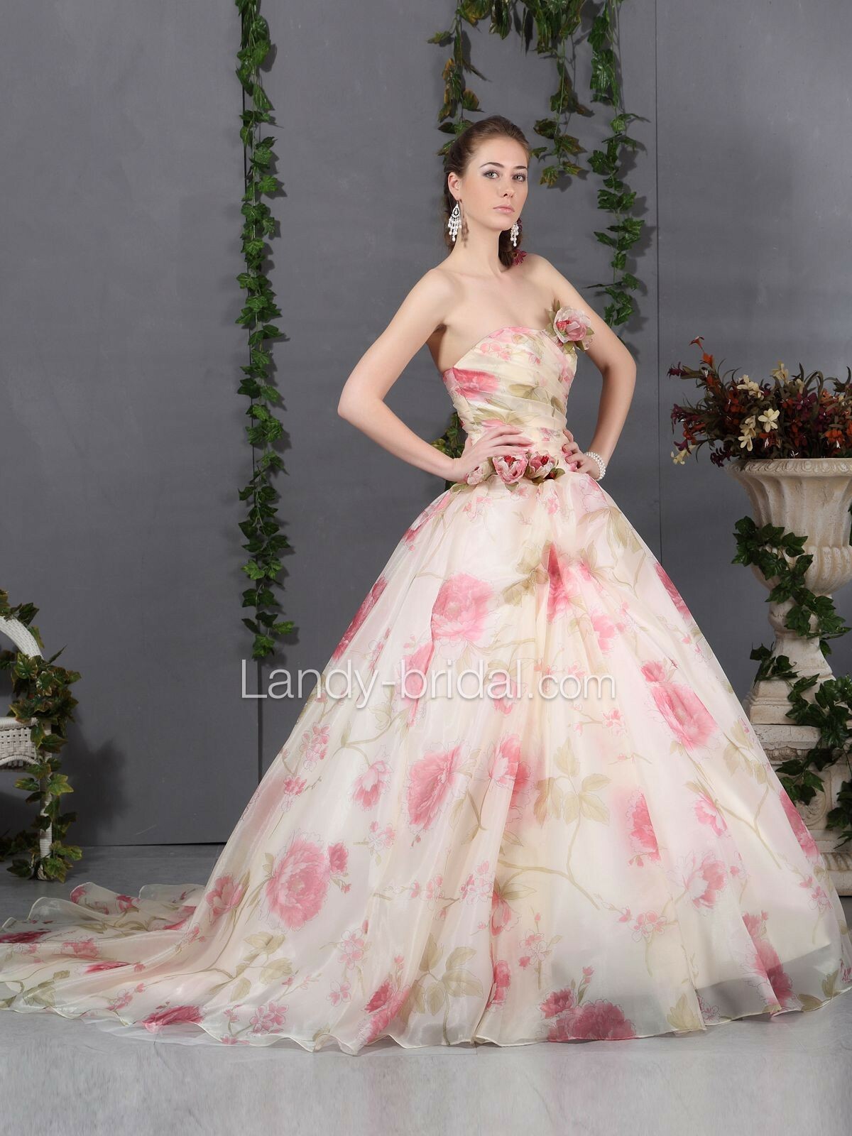 beautiful, colorful, wedding dress and beauty