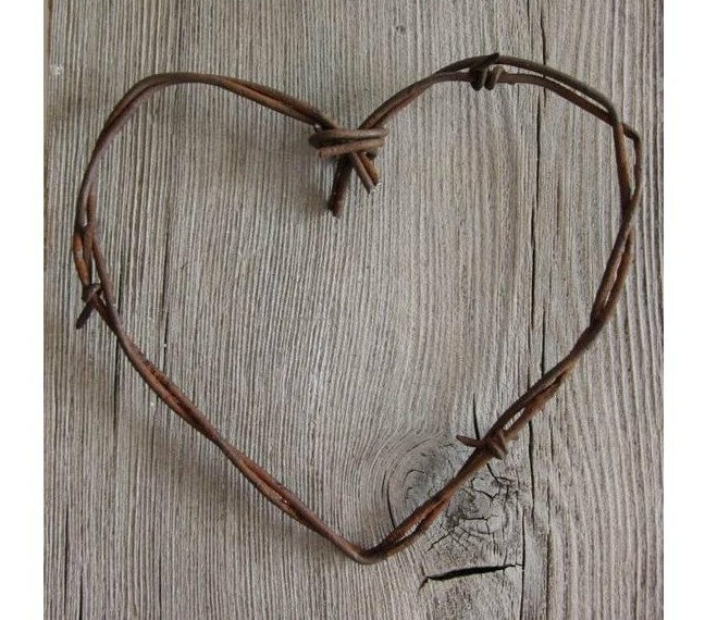 rustic, decoration, barbed wire heart and rustic wedding decor