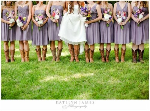 cg, bridesmaids and cowboy boots