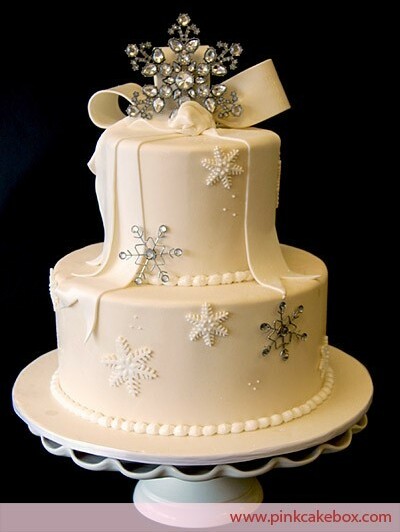 bow, snowflake cake and pretty