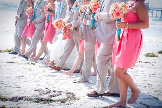 teal and coral, romantic and beautiful