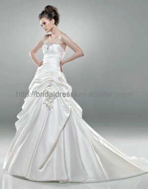 a line wedding dress, wedding dress and girl