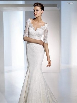 wedding dress, sleeve and sweetheart neck line