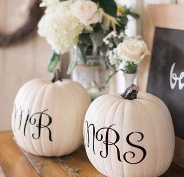 fall, wedding reception, rustic and pumpkins