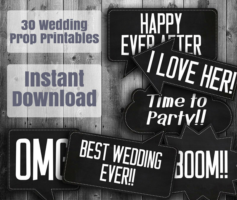 diy wedding, photo booth printables, prop for photobooth and wedding props