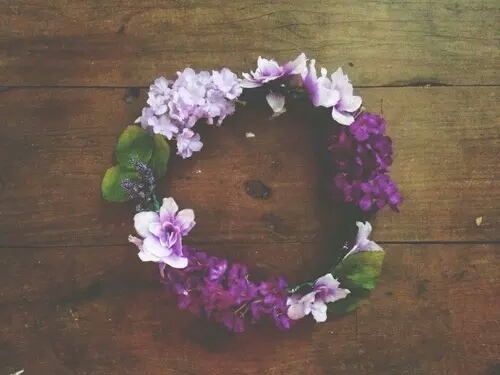 girl, flowers and purple