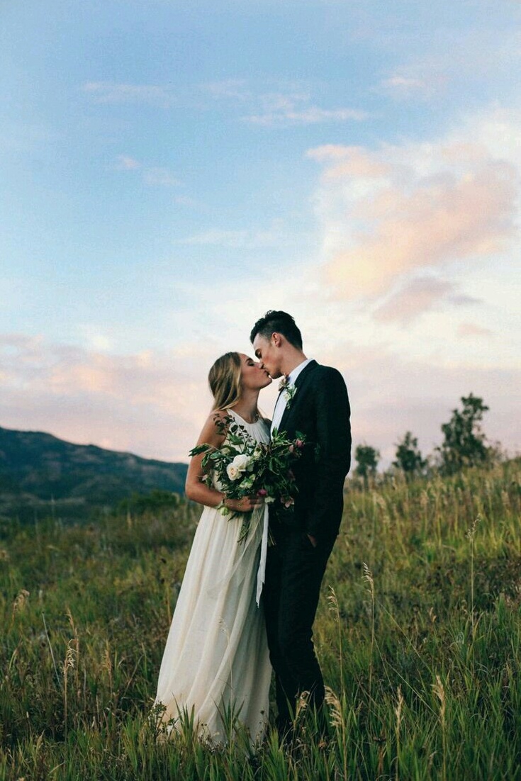 kiss, couple, vintage and sunset