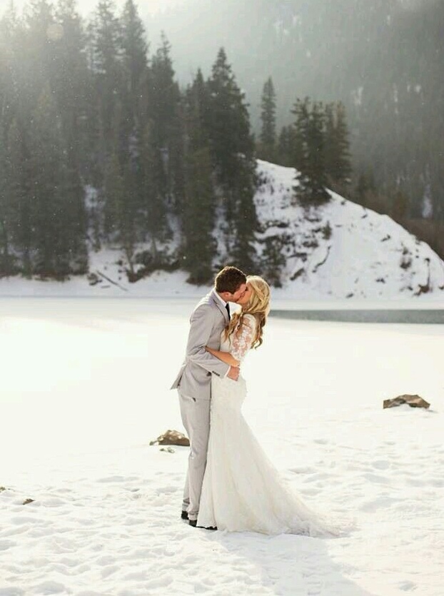love, kiss, beautiful and snow