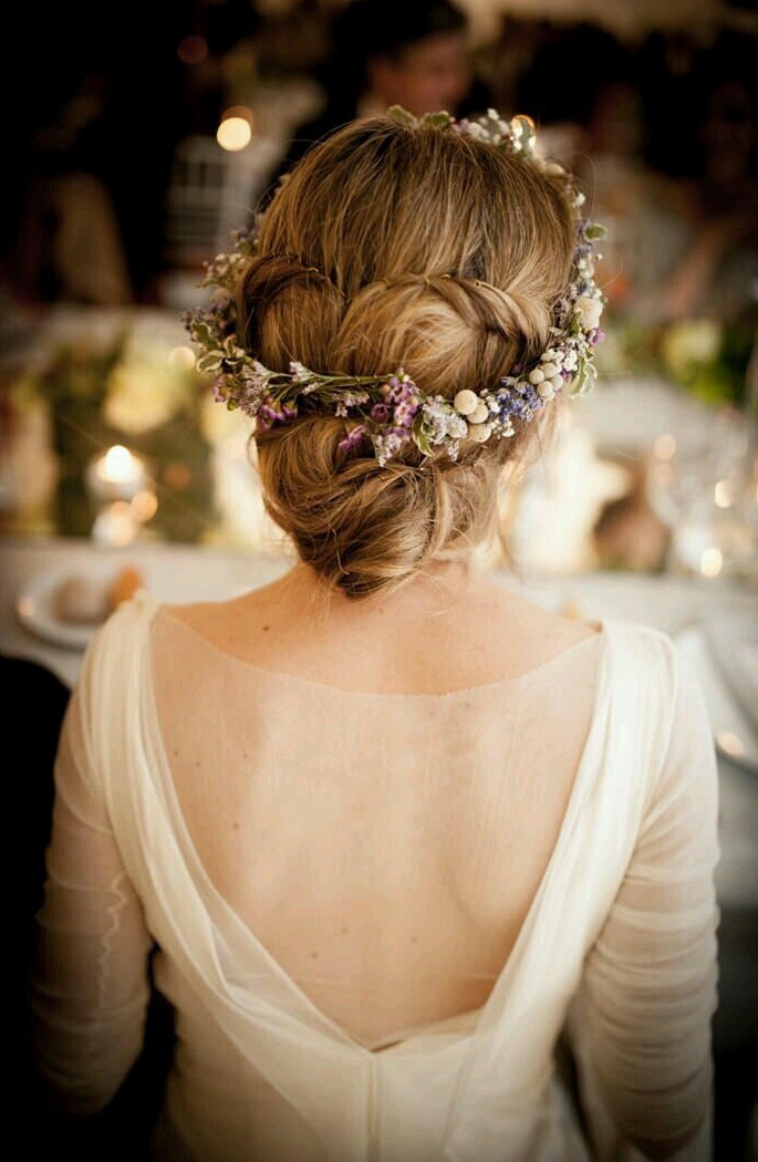 vintage, hair, bride and flowers