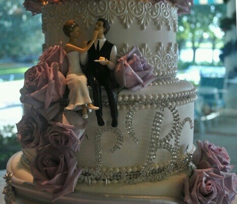 food, cute cake topper and wedding cake
