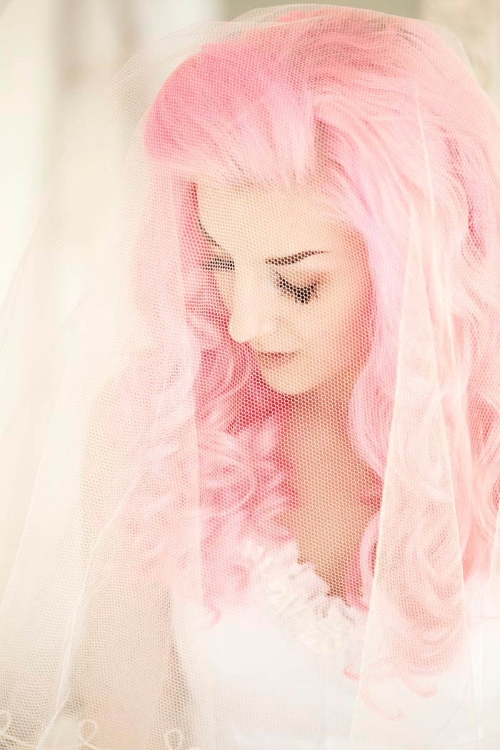 veil, pink, beautiful and bridal